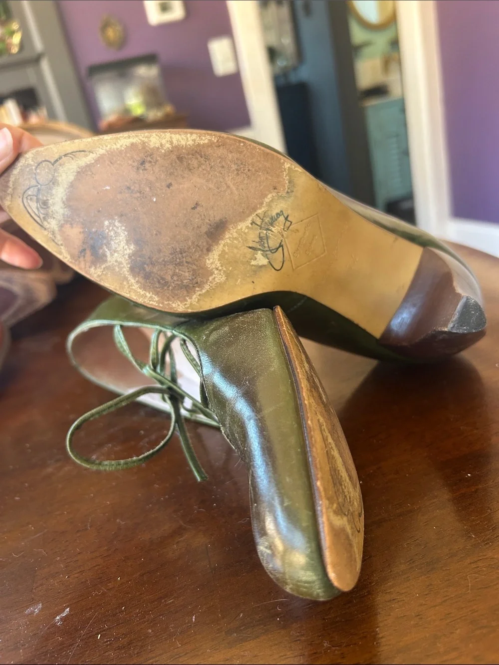 John Fluevog Olive Lace-Up Leather Heels - Picture 4 of 4